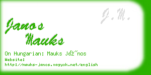 janos mauks business card